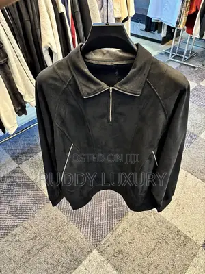 Premium Luxury Suede Chrome Zipper Collar Long Sleeve