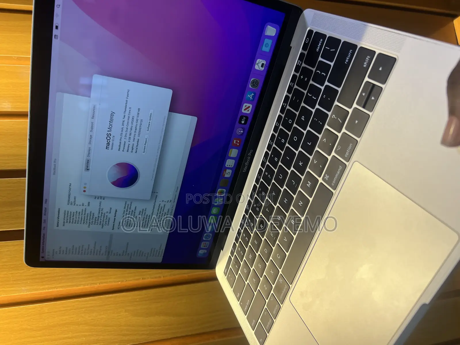 Laptop Apple MacBook Pro 2016 8GB Intel Core i5 SSD 256GB