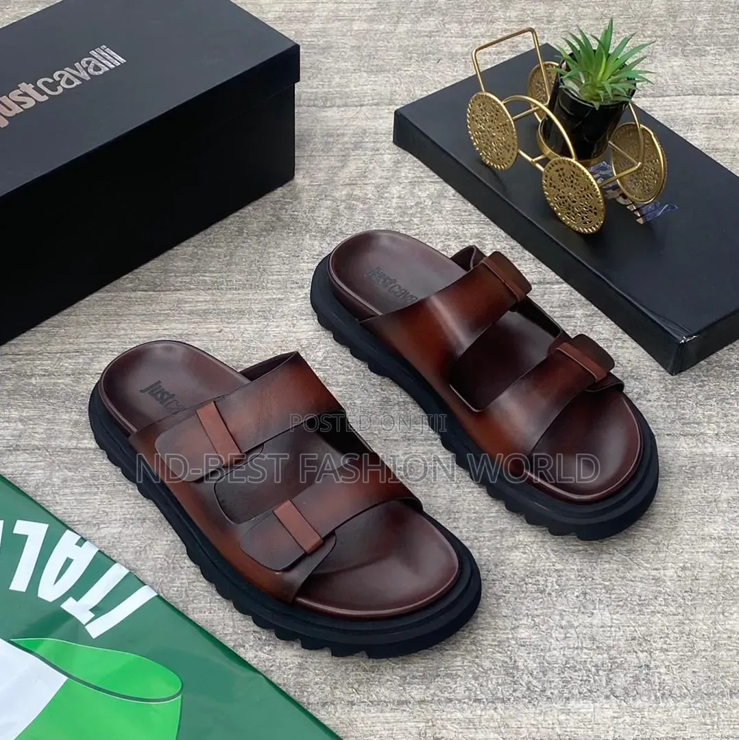 Cavalli Leather Slippers