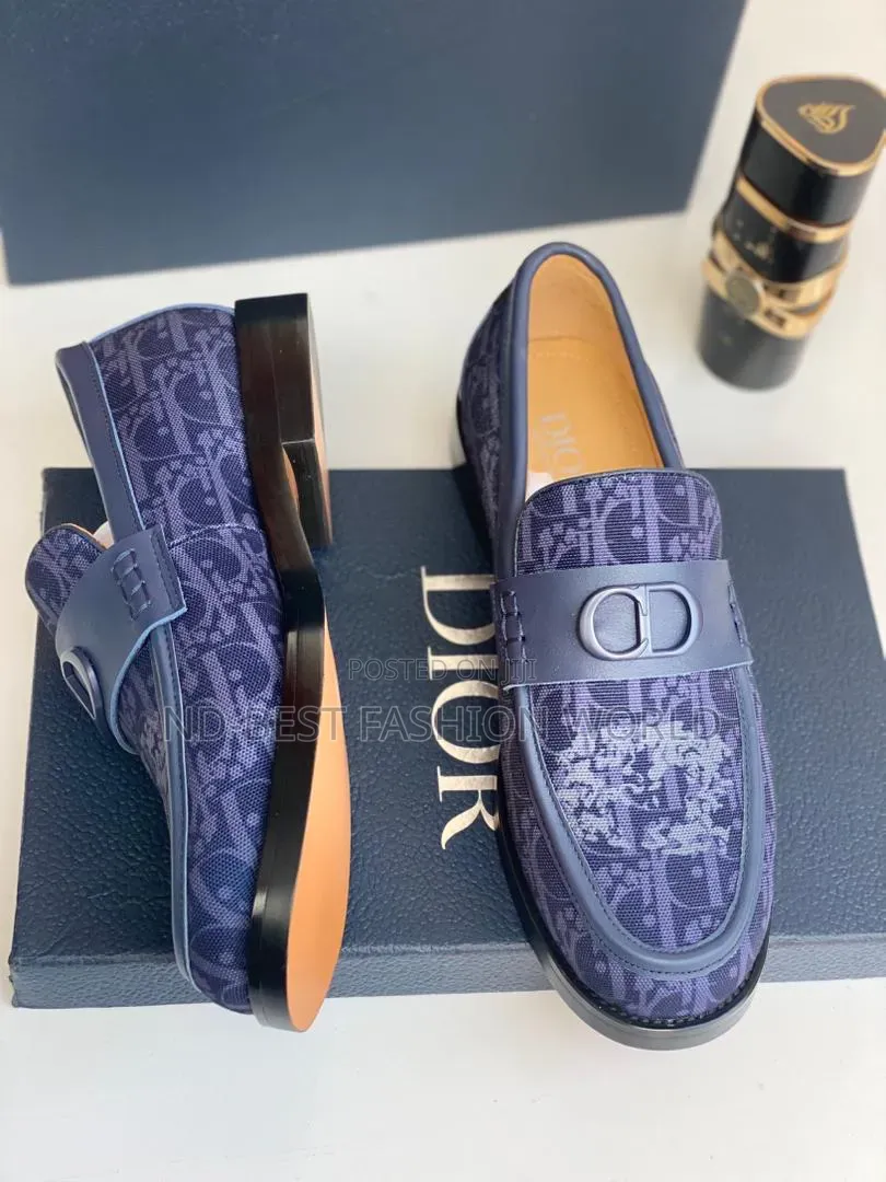 Blue Dior Leather Shoe
