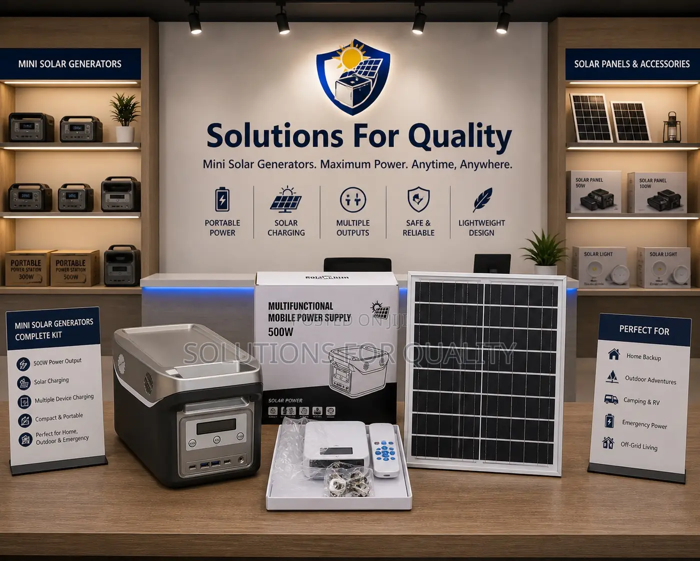 500watts Solar Power Supply System With Panel High Quality