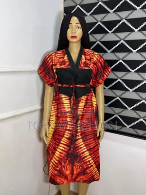 Ankara/Adire Short Gown