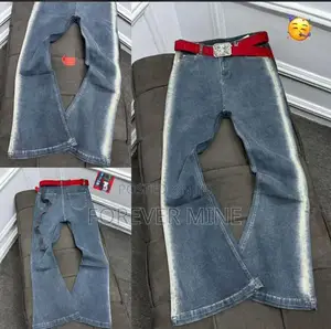 Y2k Faded Wash Flare Denim Jeans With Side Stripe Streetwear