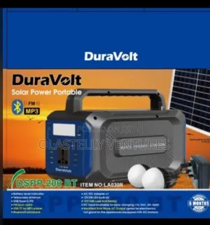 Duravolt Solar Portable Power With Two Bulbs and Panel D.C