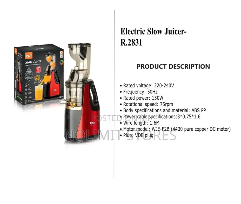 Raf Raf Multifunction Slow Juicer - 250w