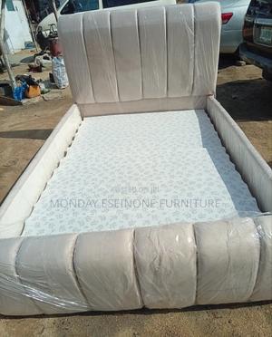 Luxury 4.5 X 6 Upholstered Bed Frame – Modern Padded Design (Ajah)