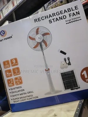 18 Inches Solar Fan Ac/Dc Rechargeable Standing Fan