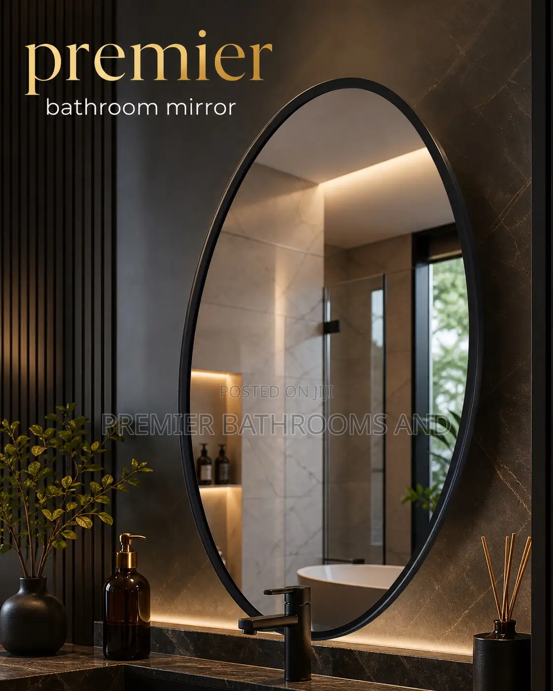 Frame Mirror Without Lights Black