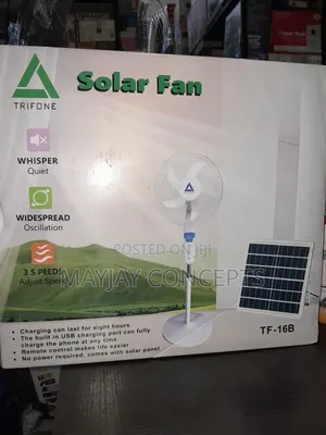 Trifone Tf-16b Solar Fan | 16” Rechargeable + Panel