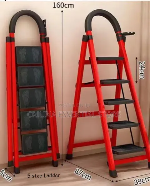 Foldable Durable 5 Step Multifunction Ladder For Homes And Offices