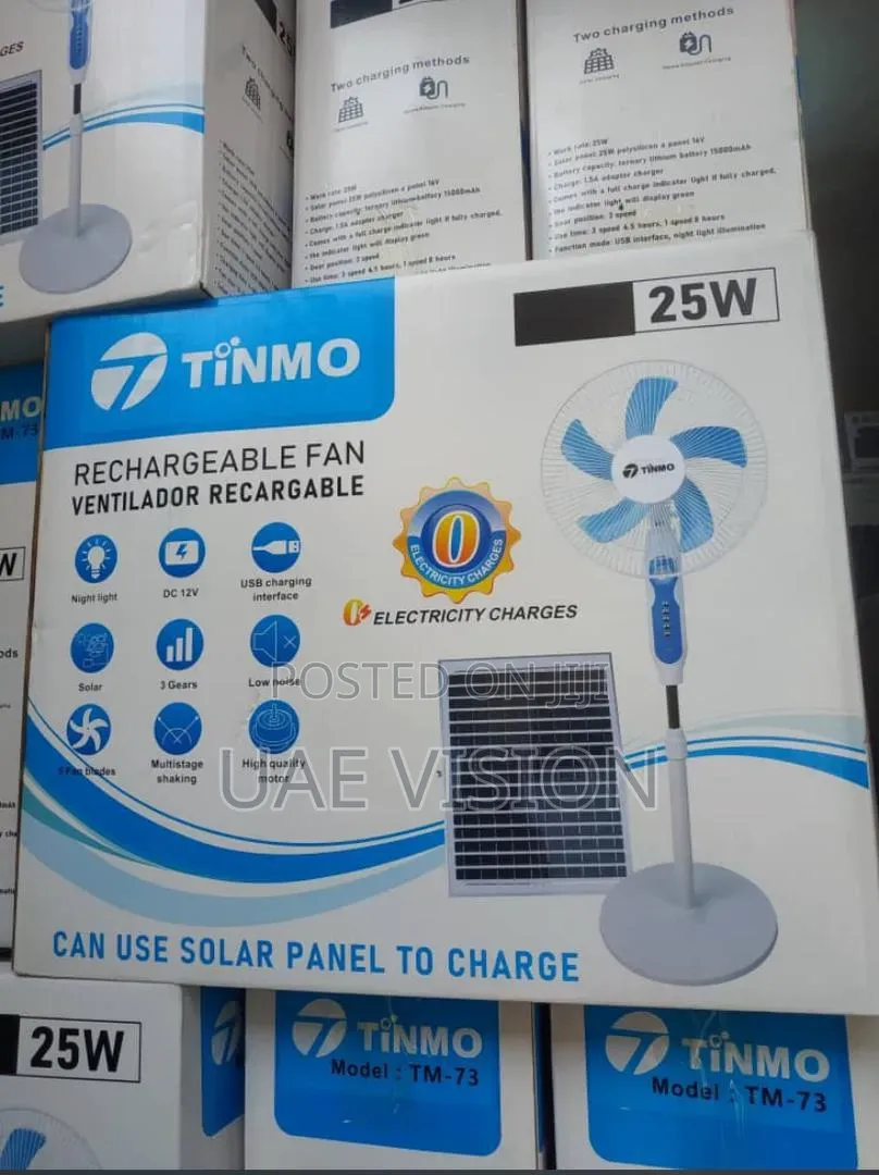 16inches Solar Rechargeable Fan Tinmo