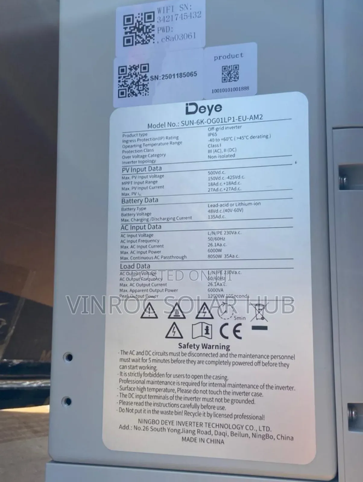 6kw Deye Hybrid Inverter