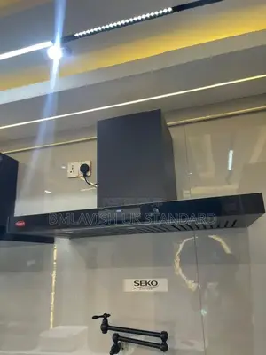Black T-Shape Wall-Mounted Kitchen Extractor Hood.