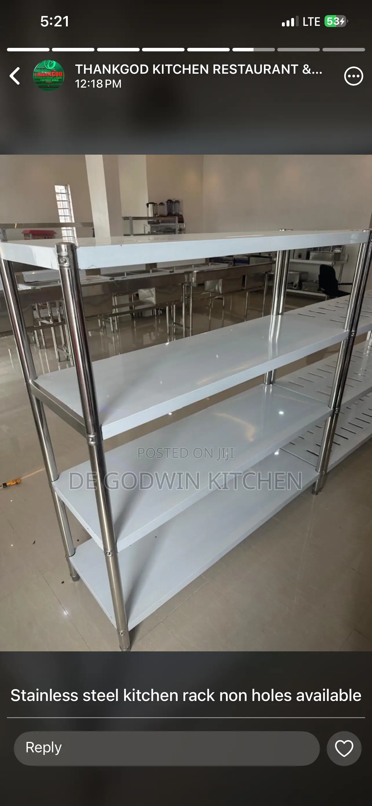 5ft Stainless Steel Smooth Rack