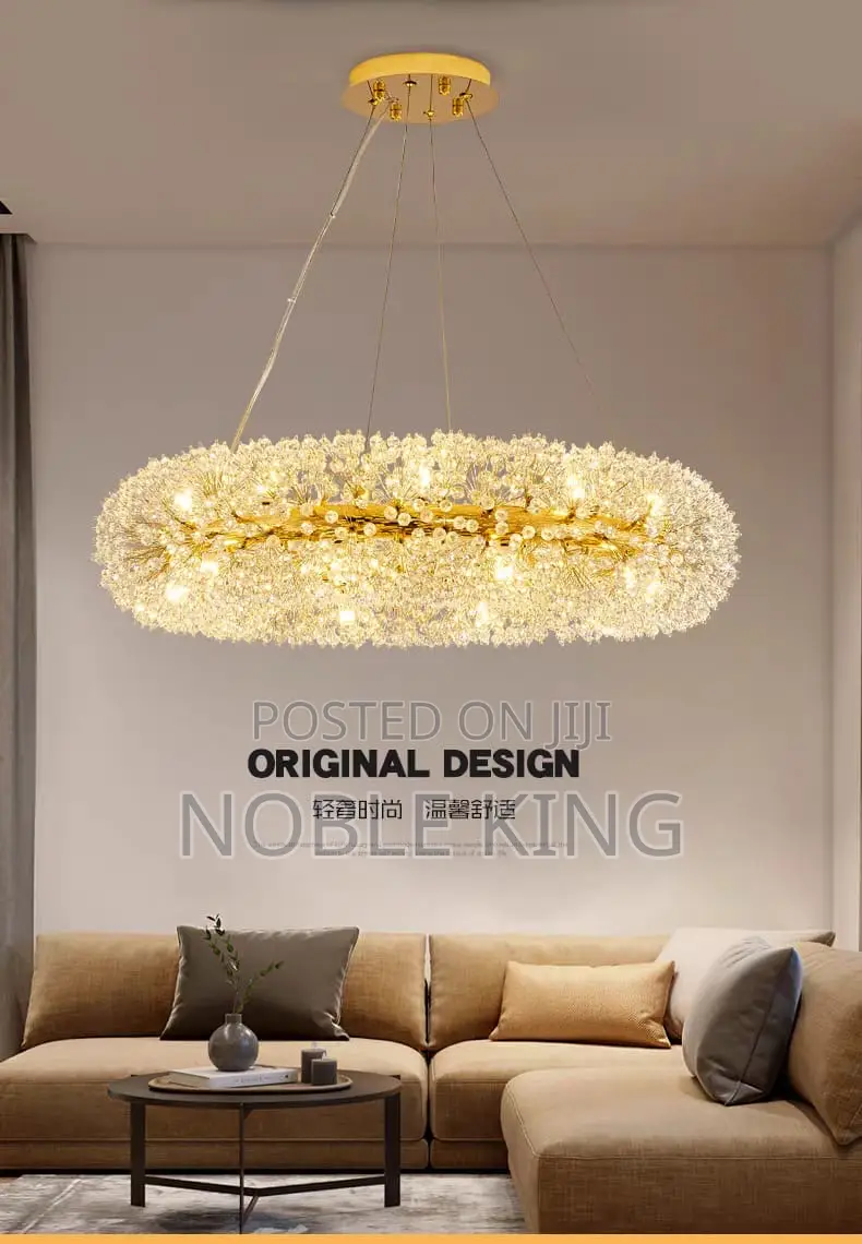 Round Living Room Crystal Chandelier Modern Luxury Cristal Lamp