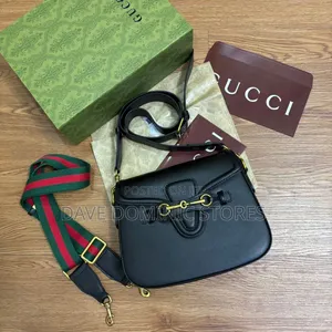 Original Quality Black Colored Gucci Web Bag Available Now