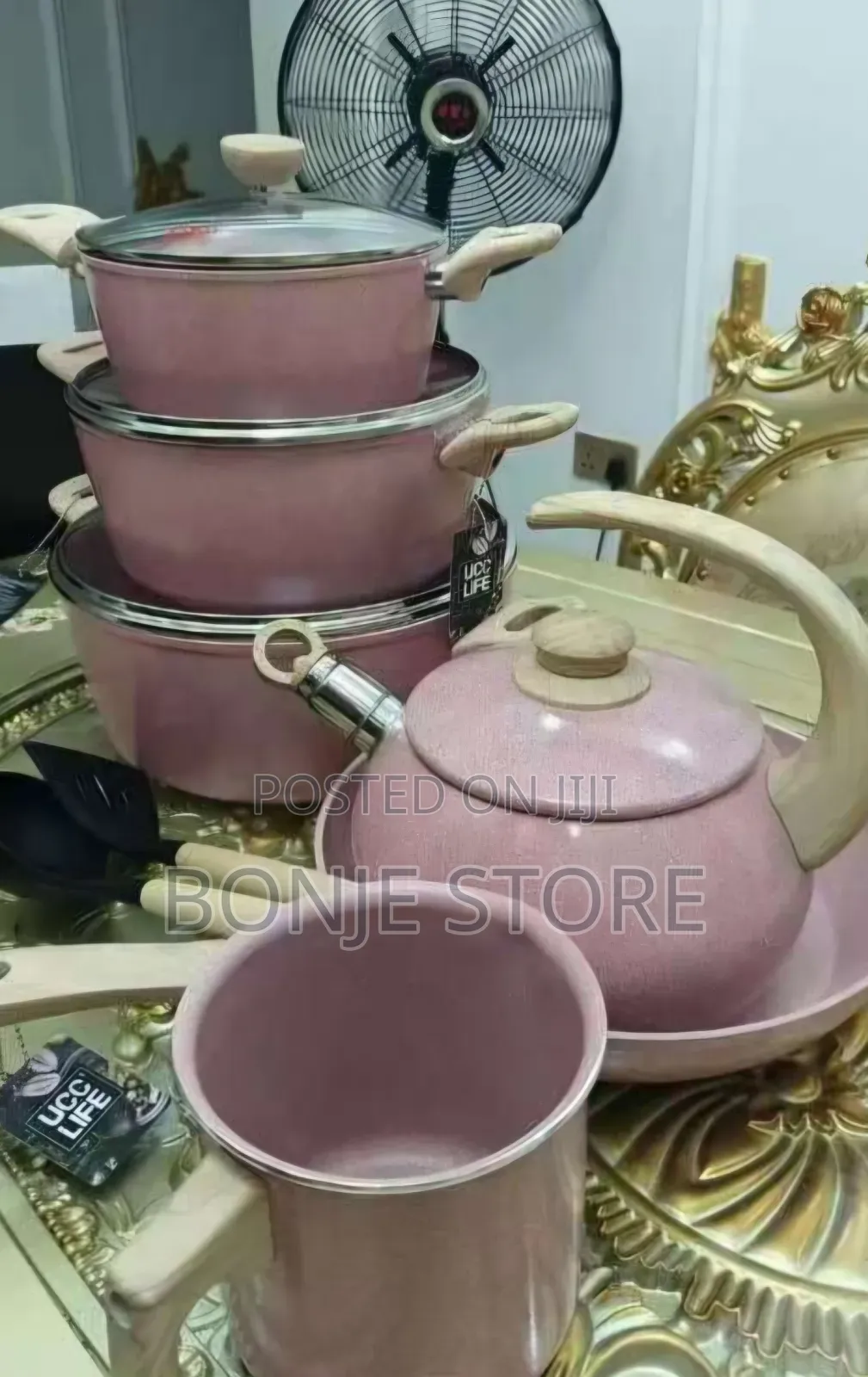 Ucc 9 Pieces Pot With Kettle Cookware Set