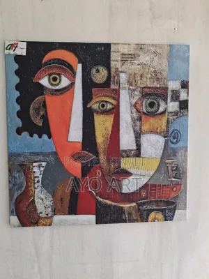 Echoes of Two Abstract Cubist Face