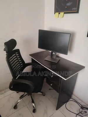 Office Table, Chair and Monitor