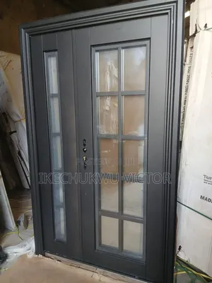 4ft Black French Glass Door