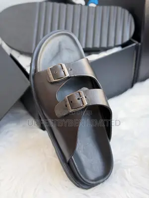 Black Double Strap Buckle Slides