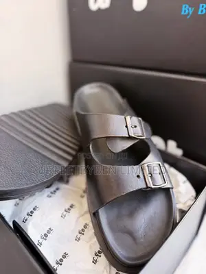Black Double Strap Buckle Slides