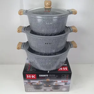 ​h-K 6-Piece Non-Stick Granite Casserole Set
