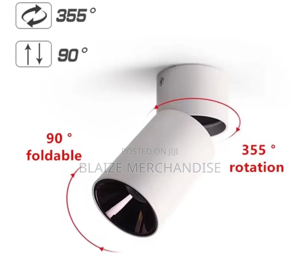 7/12w Adjustable Angle Surface Mount Ceiling Light Color Select