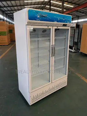 Double Door Commercial Display Fridge Glass Door Showcase Refrigerator