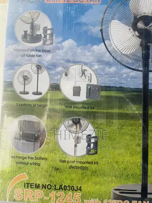 Duravolt Solar Rechargeable Pack With 12”Dc Standing Fan