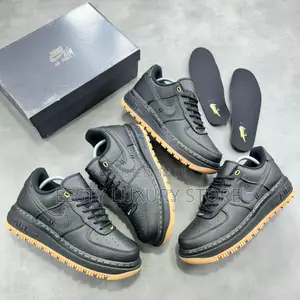 New Nike Air Force 1 Luxe ‘Black - Gum Sole’ ” Snks”
