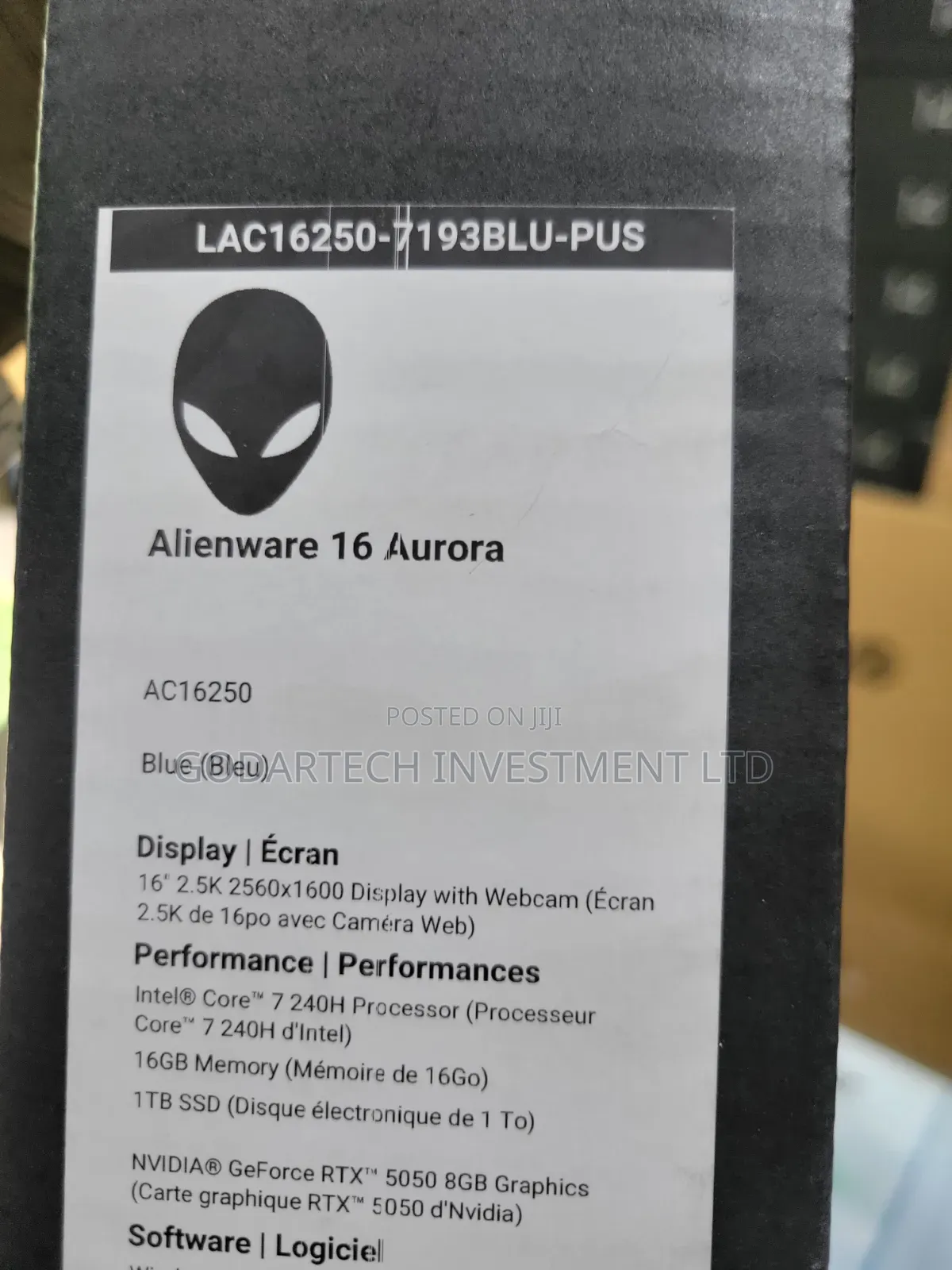 New Laptop Alienware 16 Aurora 16GB Intel Core i7 SSD 1T