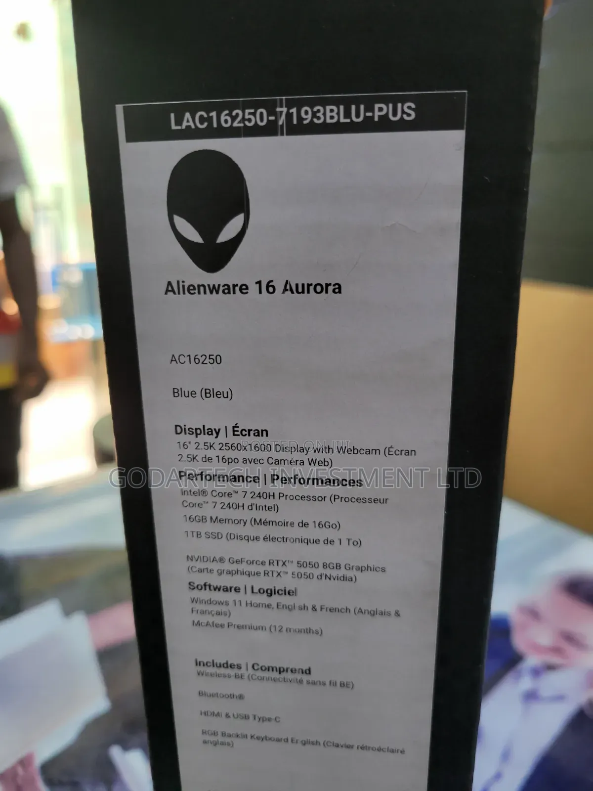 New Laptop Alienware 16 Aurora 16GB Intel Core i7 SSD 1T