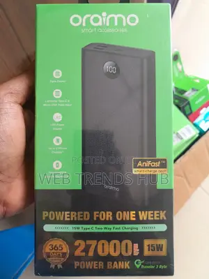 Brand New Oraimo 27,000mah Traveler 3 Byte Powerbank - Opb-P271d