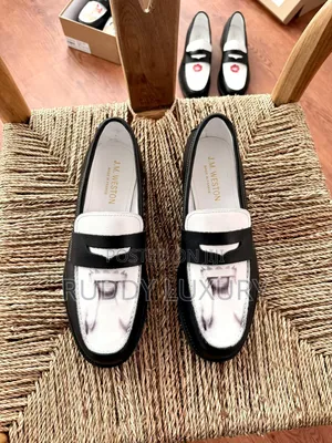 Classic Black White Penny Loafers