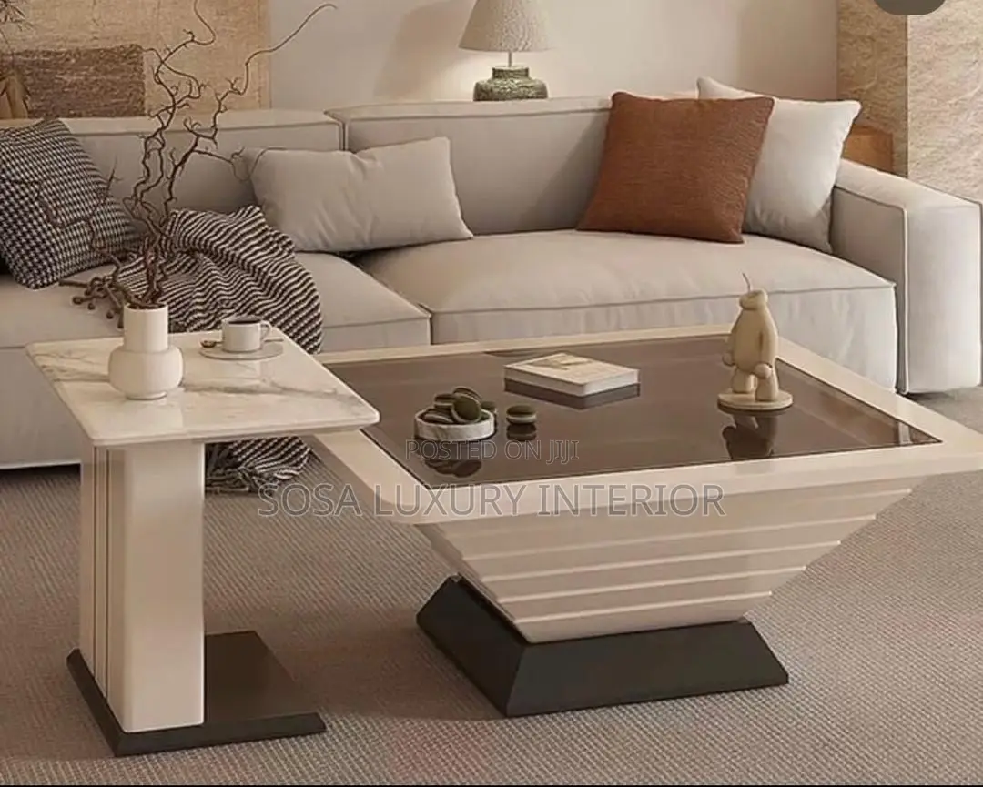 Premium Tiered Glass Top Centre Table Set