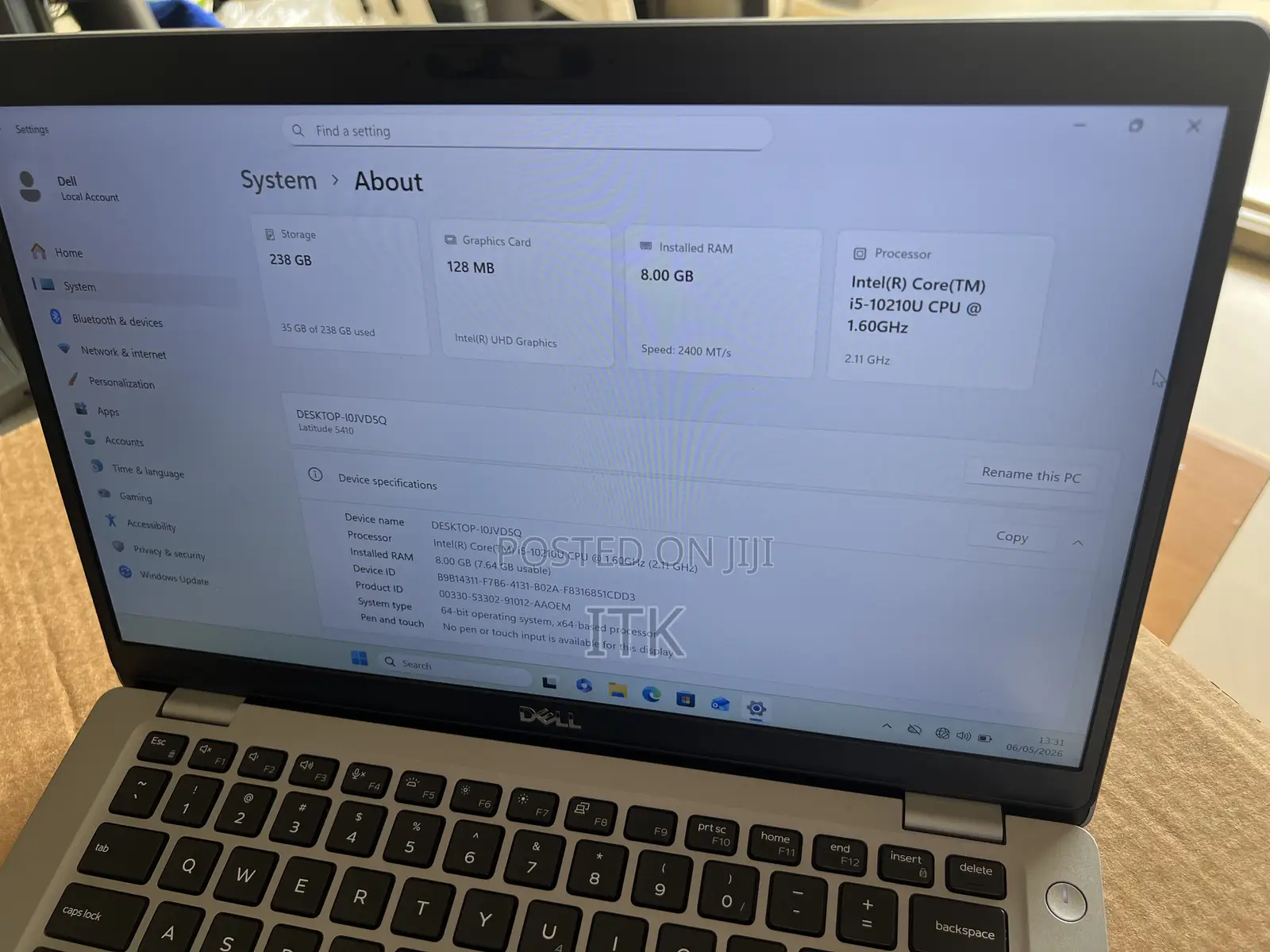 Laptop Dell Latitude 5410 8GB Intel Core i5 SSD 256GB