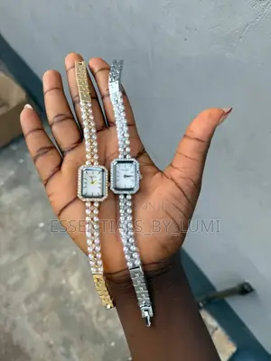 Naidu Pearl Crystal Bracelet Watch for Women / Ladies - Gold Silver