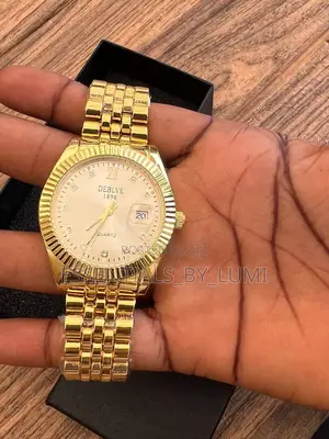 Deblve 1898 Men's Gold-Tone Quartz Watch With Date Display