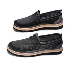 Luxury Men's Fly-Knit Upper Big Sole Shoe - Black