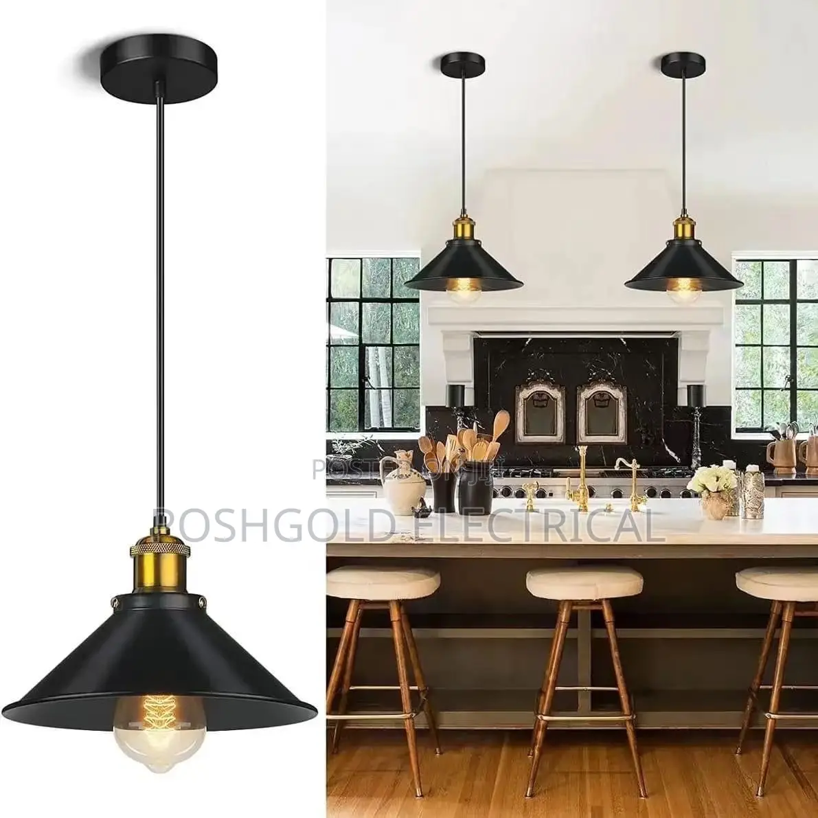 Industrial Cone Pendant Light