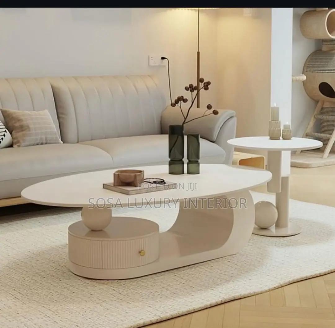 Premium Beige Oval Centre Table