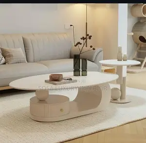 Premium Beige Oval Centre Table
