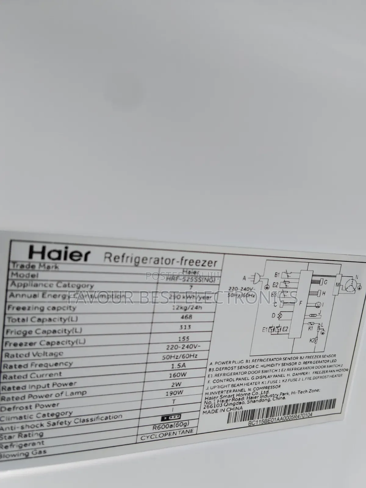 Brand New Haier Thermocool 525l Four Doors Inverter Side by Side