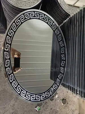 Black Versace Oval Plain Mirror