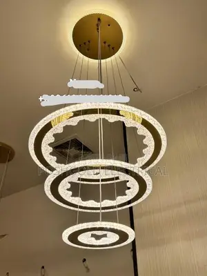 Gold 3 Tier Ring Chandelier