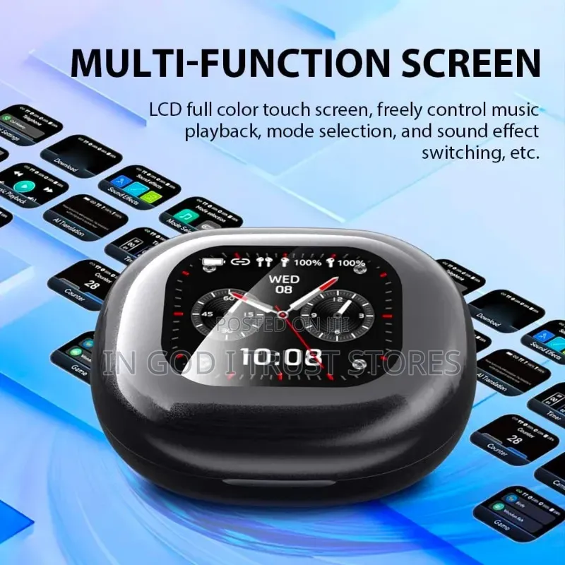 Ai Language Translation Earbuds Real Time Lcd Touch Screen