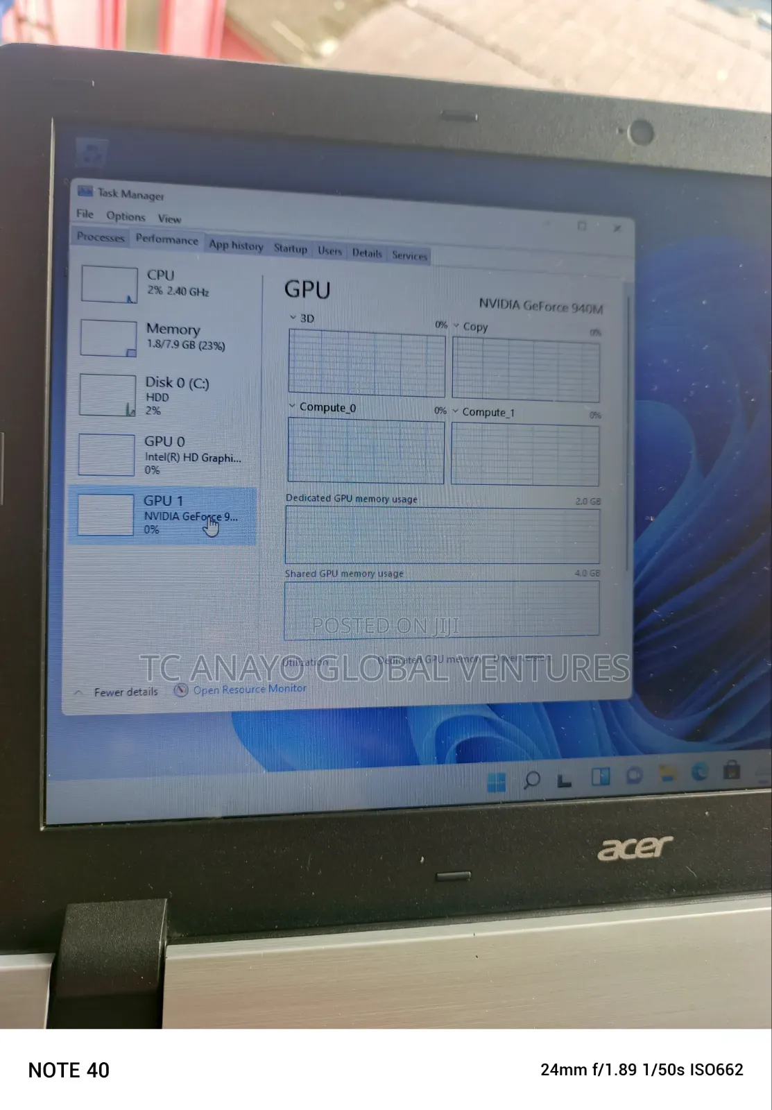 Laptop Acer Aspire V3-574 8GB Intel Core i7 HDD 1T