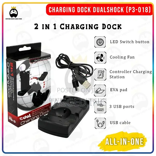 Charging Dock Fit for Sony Playstation 3 Ps3 Move Controlle