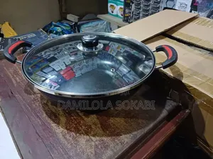 32cm Non-Stick Double Hand Fry Pan With Glass Cover -